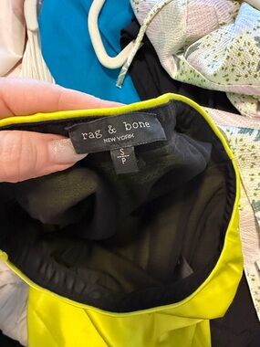 rag & bone Lime Yellow skirt with Black Lining